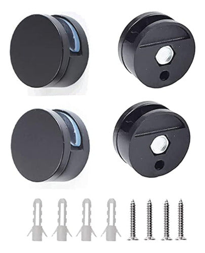 Priaolker Black Round Mirror Clips 2