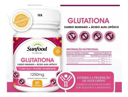 Sunfood Glutation + Acido Alfa Lipoico + Silimarina Cardo M. 60 Caps 1