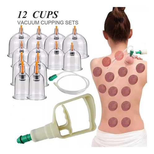 Complete Chinese Cupping Therapy Kit for Cellulite Massage Set 12 Cups 0