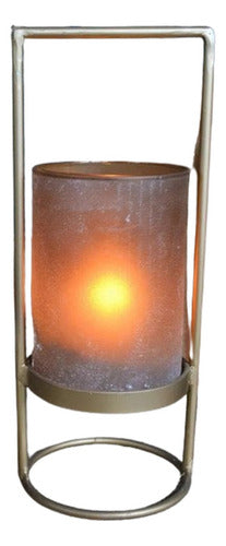 Luciano Dutari Candle Holder Glass Cup Iron Structure 30x22.5cm 0