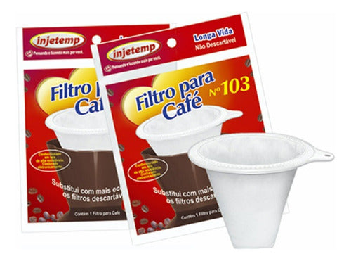 2x Filtro Longa Vida Para Cafe Tam. 103 Permanente Nylon 0