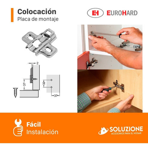 Eurohard Cazoleta Hinge 40mm Right Angle 0 with Clip 6