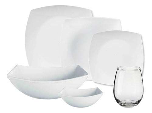 Cool Bazar Square Tempered Glass Dinnerware Set 0