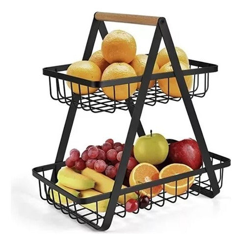 Cestos Metal Para Frutas Alimentos Organización Cocina 2est 0