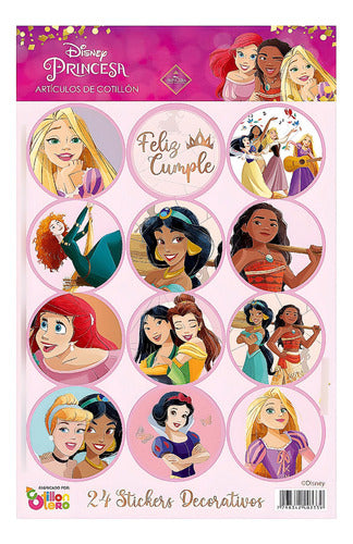 Stickers En Plancha Princesas De Disney (plancha 2 X 12) 0