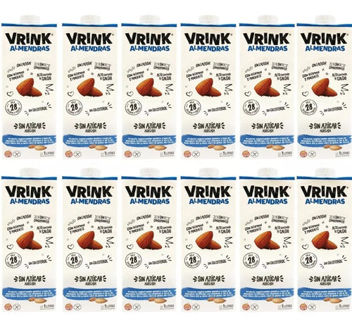 Vrink Almond Milk Unsweetened Pack of 12 x 1 Liter 1