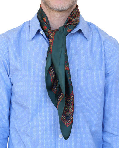 Italian Silk Men's Scarf 80cm X 80cm Saddles 13