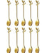 Home Love Set of 6 Golden Coffee Dessert Spoons with Floral Design 0