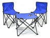 Set of 2 Portable Foldable Chairs + Compact Folding Table for Camping Garden Fishing 0