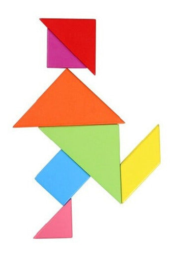 Wooden 7-Piece Tangram Puzzle Educational Geometry Toy 2
