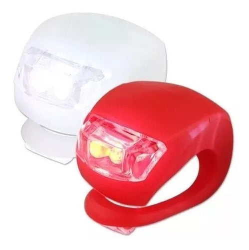 Timalo Silicone LED Bicycle Lights Kit - White + Red Battery Included 1