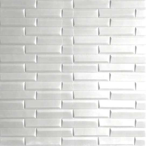 Revestimiento Pared Adhesivo 3d Tejuela Blanca Pack X 10 0