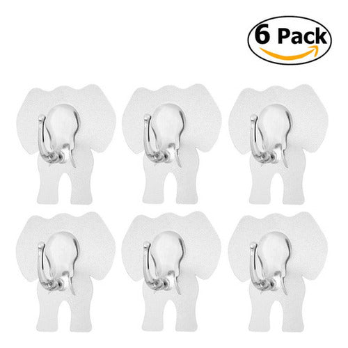 Blanco Winomo 6pcs Fuerte Adhesivo Sin Dejar Huellas Elefant 1