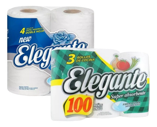 Combo Elegant Kitchen Paper Towel and Toilet Paper Kit 0