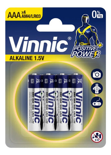 Vinnic AAA Alkaline Batteries Pack of 24 Units BP4 0