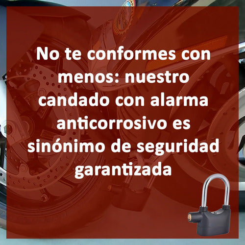 Candado Traba Alarma Moto Bici Rejas Puerta Wagner Seguridad 7