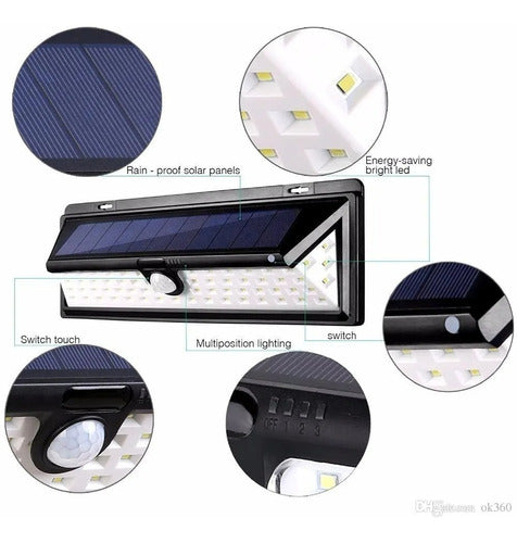 Sanic Pro Reflector Luz Exterior Solar Sensor Movimiento Con Control 1