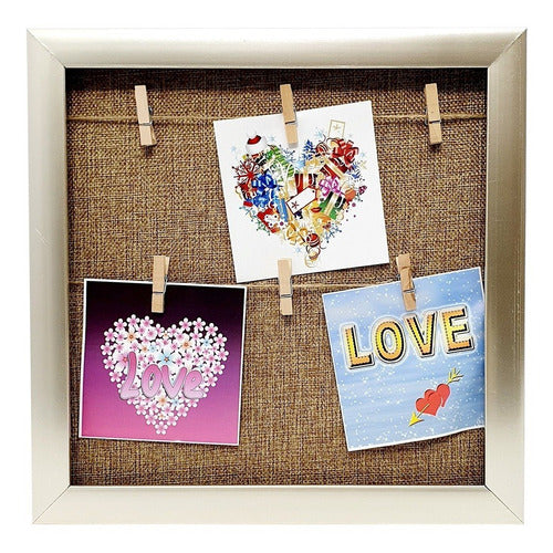 Decorative Wooden Picture Frame with Clips for Photos 30x30 32