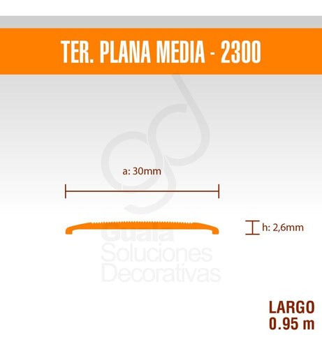 Guala Varilla Plana Media Aluminio Piso 3cm 95cm 2301 Pq Flex 2