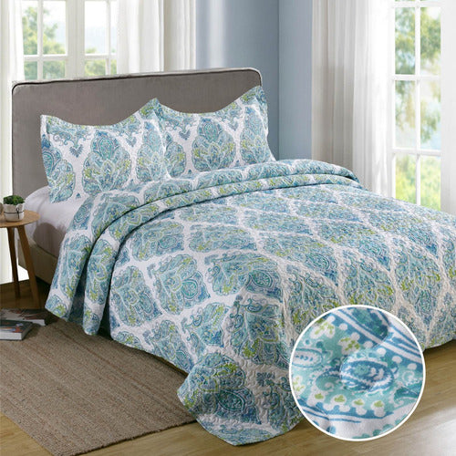 Haussman Unity Blue Quilt 230x260 Queen + 2 Pillowcases 70x50cm Vip 2