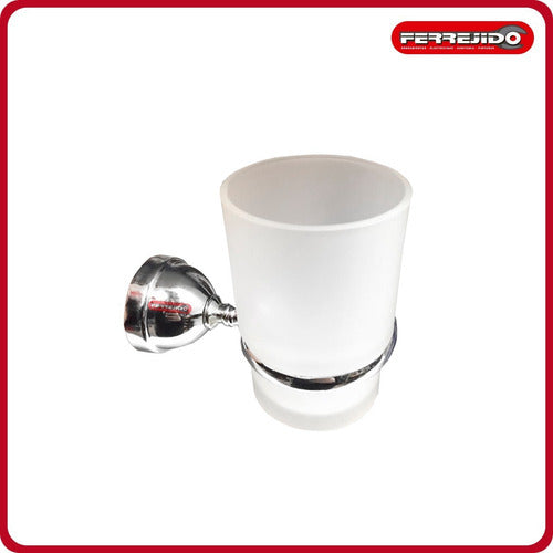 Portavaso Cepillo Cromado + Vaso Rimontti - Ferrejido 1