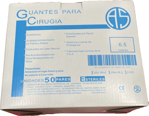 Sterile Latex Surgery Gloves Box of 50 Pairs 1