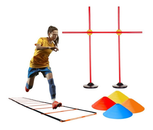 AB Fitness Plastic Ladder Training Kit + 10 Cones + Adjustable Hurdle 0