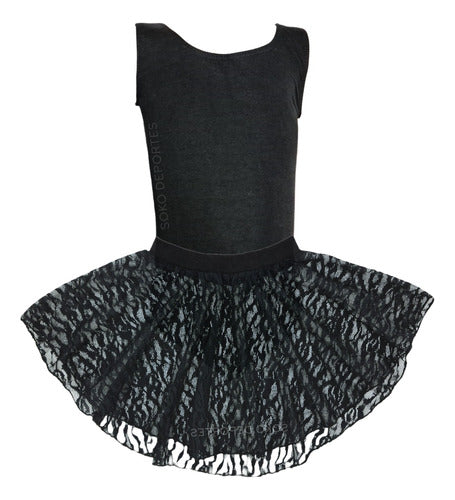 Soko Muscular Mesh Dance Leotard and Lace or Floral Skirt 1