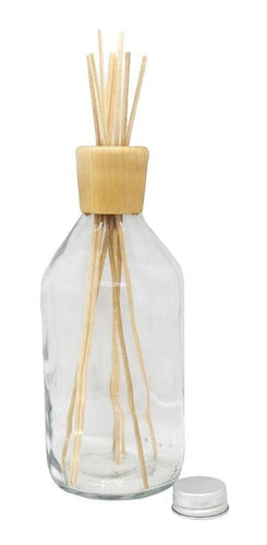Set of 20 Glass Bottles with Diffuser Lid and Wooden Cap 0