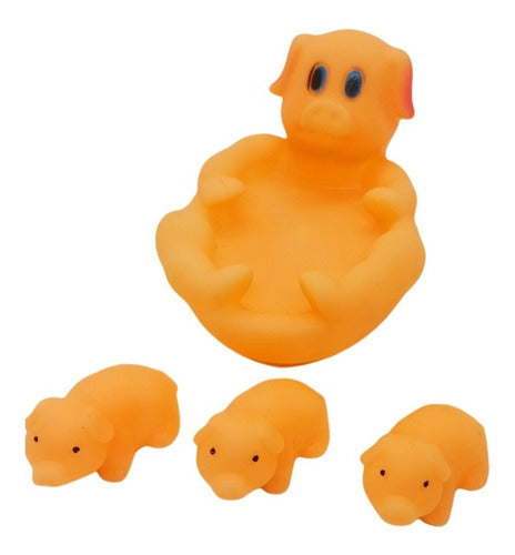 Animal Bath Family Squeaky Toy Set 4