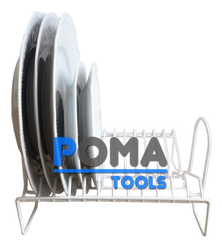 Pomatools Dish Drainer For Sink - Reinforced Design for 12 Plates 0