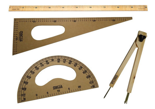 Martiz Compass Blackboard Square Protractor Ruler Kit 100 X 3 0