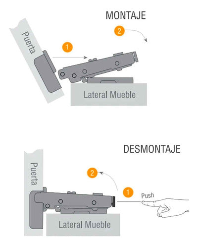 Bisagra Cierre Suave 35mm Hafele Clip Codo 10 X4u. Mueble 2