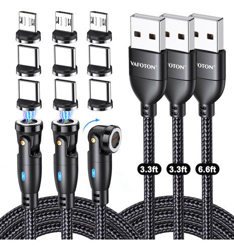 VAFOTON Magnetic USB Data Transfer and Charging Cable Pack of 3 1