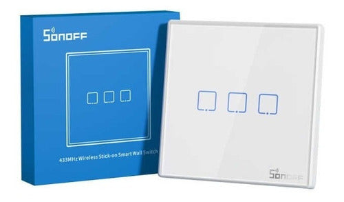 Sonoff T2EU 3 Channels RF White WiFi Glass Touch Switch 0