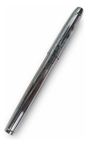 Parker IM Premium Shiny Chrome Chiselled Fountain Pen 3