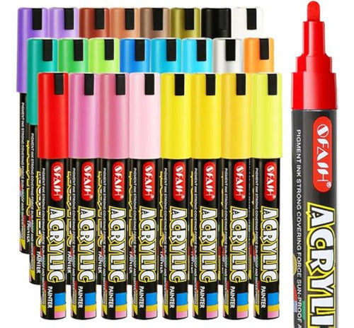 Sfaih Marcadores De Pintura Acrílica, 24 Colores, 0