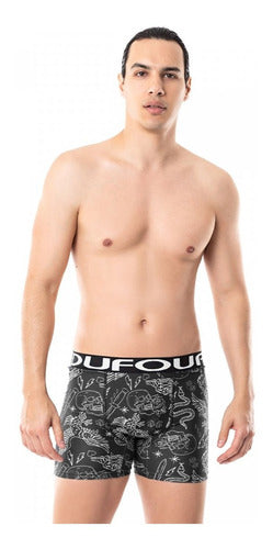 Pack of 4 Dufour Men's Cotton Printed Tattoo Boxer Shorts 11781 2