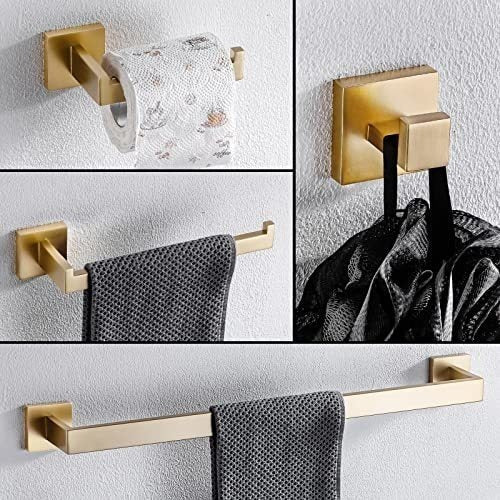 Uego De Accesorios De Baño De Acero Inoxidable Brushed Gold 6