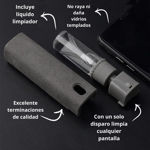 Limpiador De Pantallas Para Celular Tv Pc Led Spray 2 En 1 1