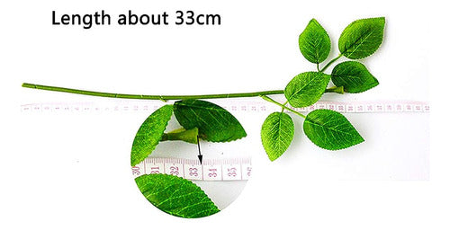 Develoo 30pcs Artificial Rose Leaves with Stems Vegetation 1