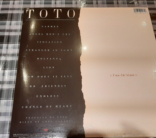 Toto - Isolation - Vinilo New Importado Remast #cdspaternal 2