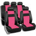 JC Pink Synthetic Leather Car Seat Cover Set for Peugeot 206/207 - Complete Kit 0