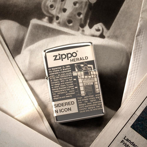 Zippo Lighter Model 49049 Newsprint Design Warranty 1