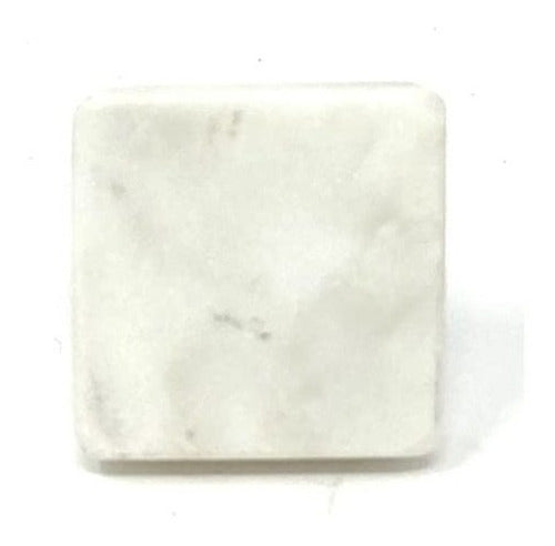 White Stone Square Shaped Knobs For Dressers, Cabinets, Kitchens, Furniture - Pack Of 10 1