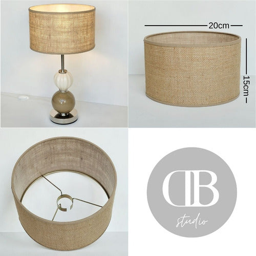 20cm Cylindrical Linen Lampshade for Table or Floor Lamp 11