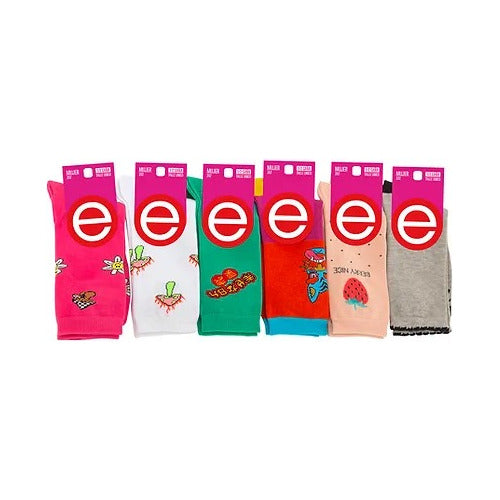 Women's Elemento Printed Mid-Calf Socks E202 - Pack of 3 Pairs 1