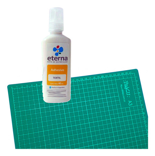 A3 Cutting Mat for Fabrics with Eterna Fabric Glue 0