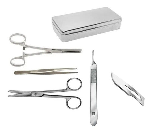 LEDEZMA Nursing Kit with Mayo Scissors, Kocher Forceps, Dissection Forceps, Scalpel Handle, and Blades 0