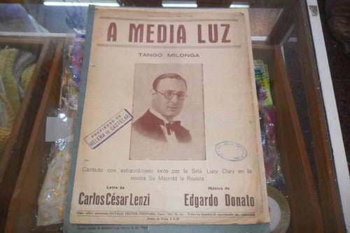 Antigua Partitura A Media Luz Carlos Cesar Lenzi E Donato 0